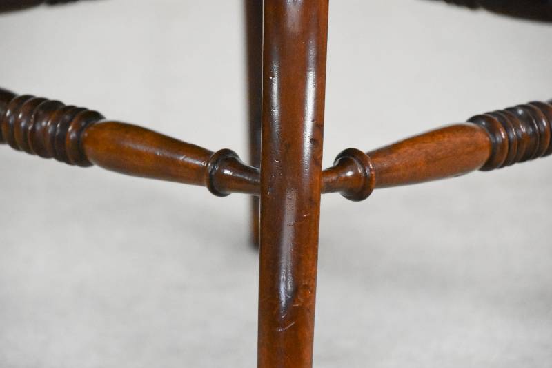 Mahogany Victorian Leather Topped Stool