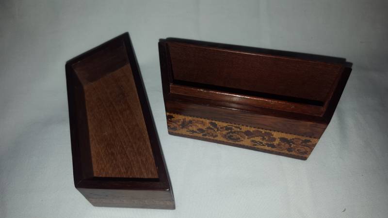 Trapezium Shaped Tunbridge Ware Box