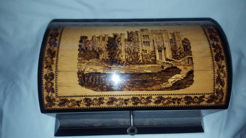 Topographical Tunbridge Ware Stationary Box