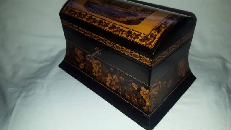 Topographical Tunbridge Ware Stationary Box