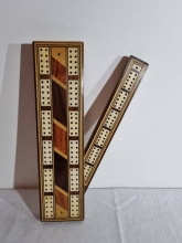 Triple Lane Victorian Walnut Cribbage Board - TLW95